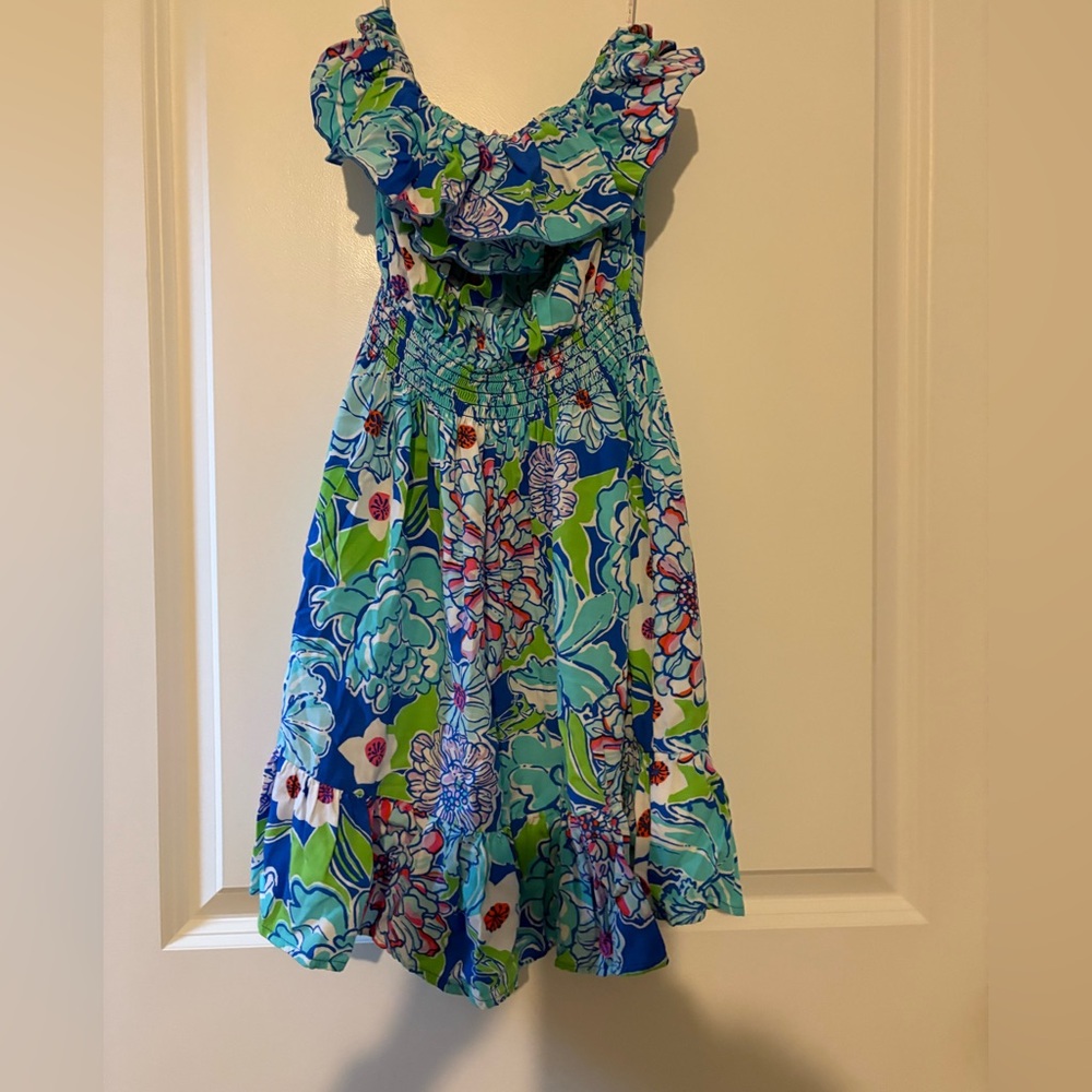 Lilly Pulitzer Blue and Green Floral Dress